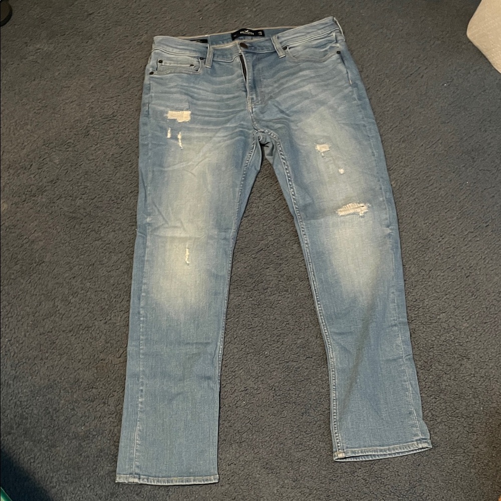 Hollister Men's Faded Blue Slim Jeans